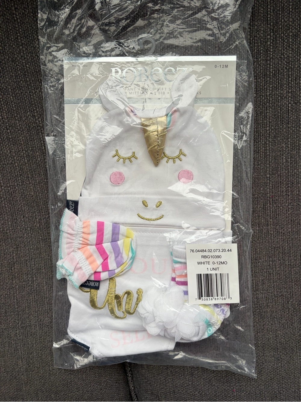 Robeez | White Unicorn Baby Hat & Sock Set - Kids Accessories | 0-12 Months